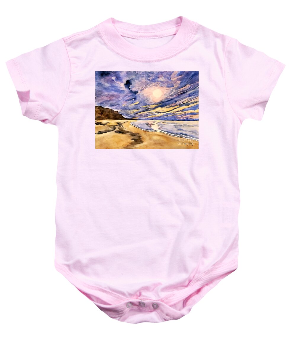  Watercolor Baby Onesie featuring the painting Purple Passion by Eileen Kelly