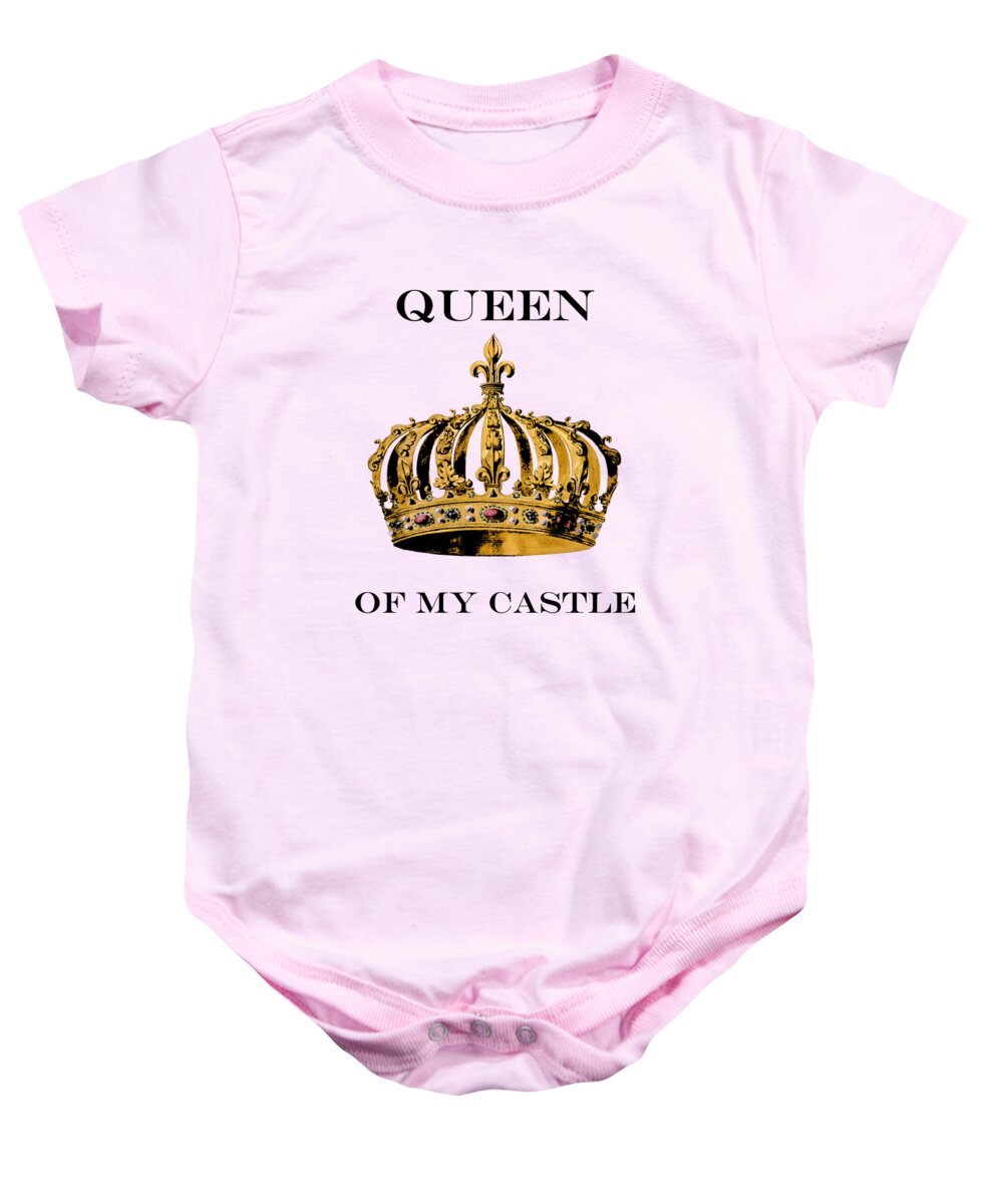Queen Baby Onesie featuring the digital art Queen of my castle illustration by Madame Memento