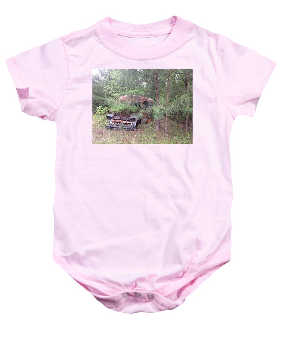 Bus Baby Onesie featuring the photograph Retired by Lee Darnell