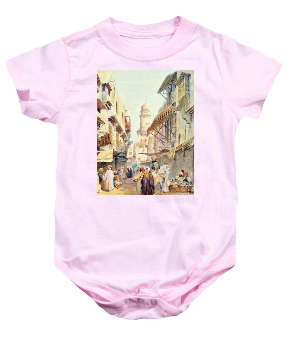 View Baby Onesie featuring the photograph Robert Hay Cairo Market by Munir Alawi