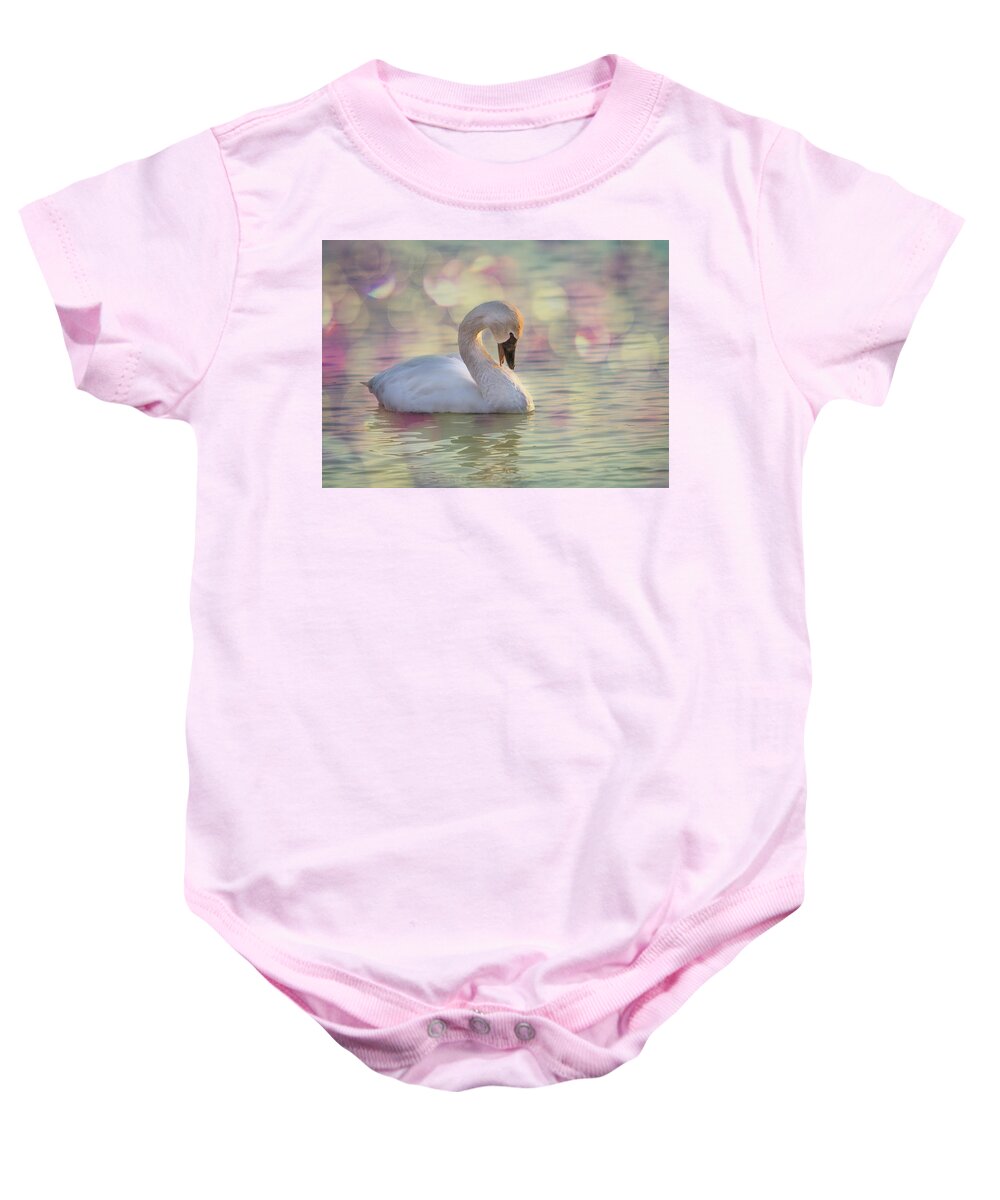 Bashful Baby Onesie featuring the photograph Shy Swan by Patti Deters