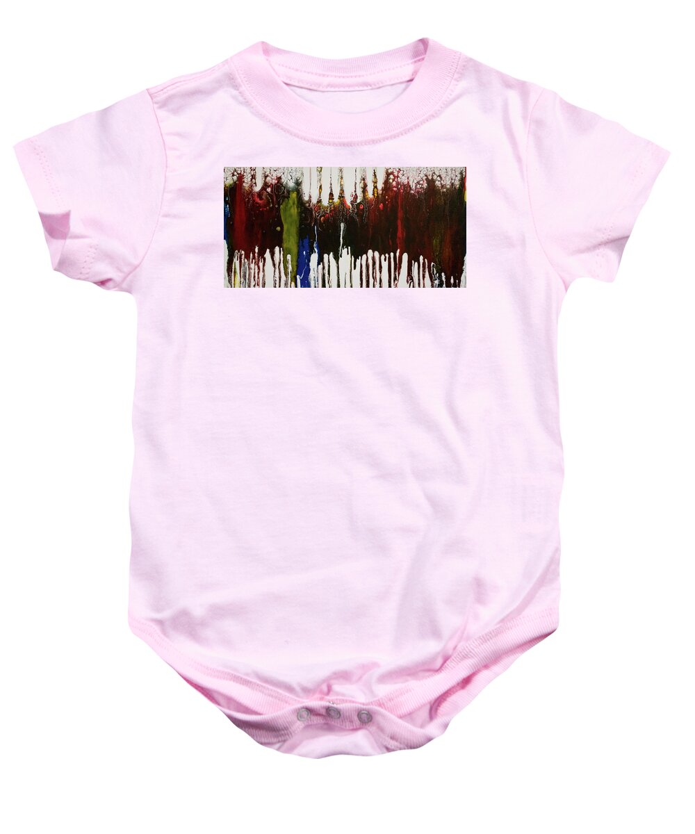 Pour Baby Onesie featuring the mixed media Spirited by Aimee Bruno