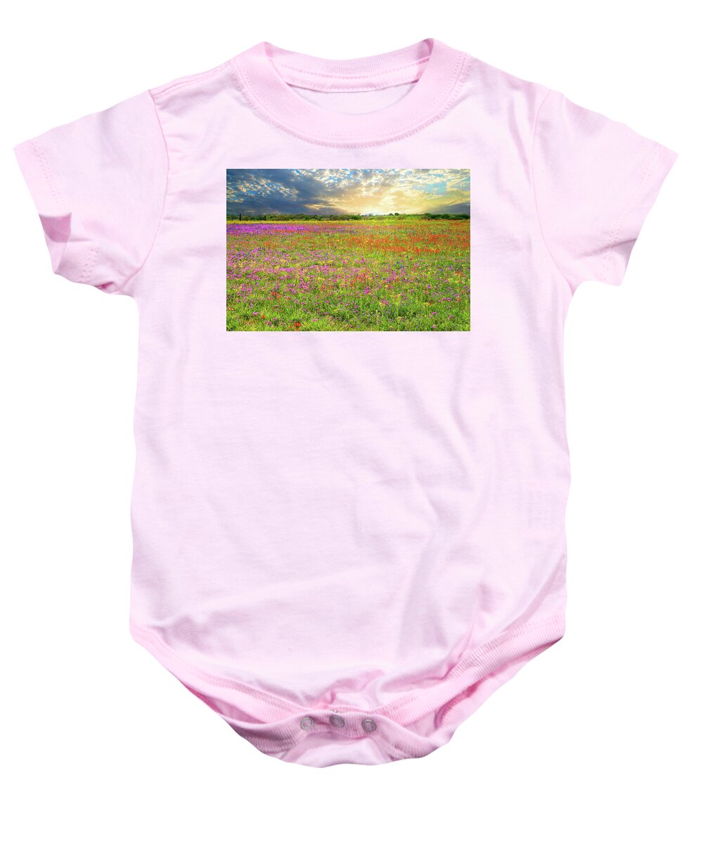 Texas Wildflowers Baby Onesie featuring the photograph Spring Awakening by Lynn Bauer