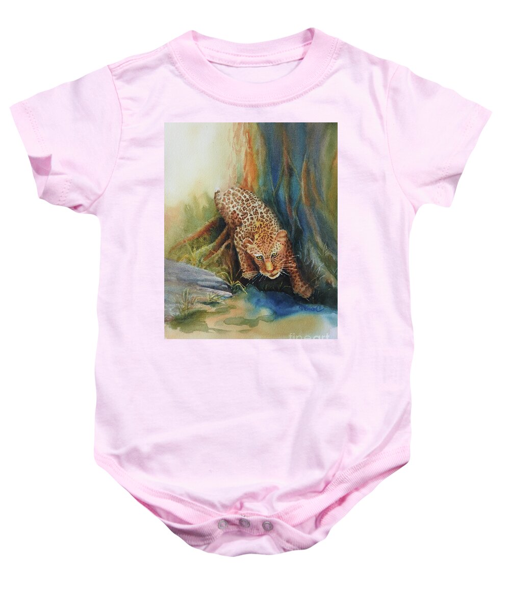 Nancy Charbeneau Baby Onesie featuring the painting Stealth by Nancy Charbeneau