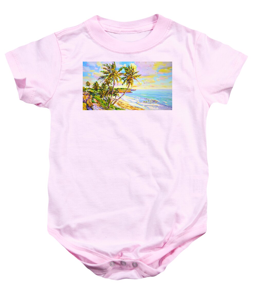 Ocean Baby Onesie featuring the painting Sunny Beach. Ocean. by Iryna Kastsova