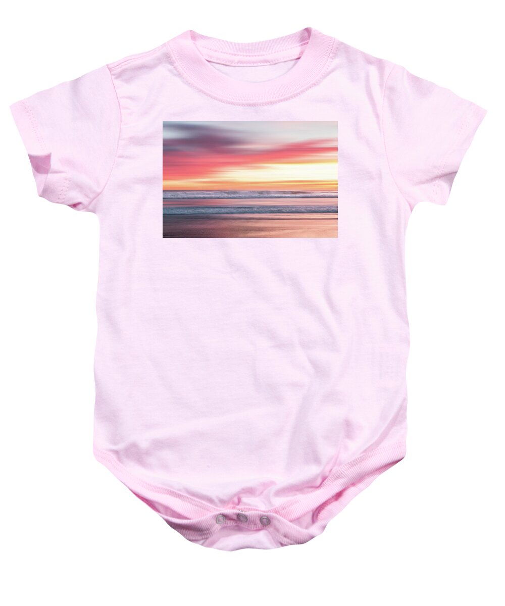 Sunset Baby Onesie featuring the photograph Sunset Blur - Pink by Patti Deters
