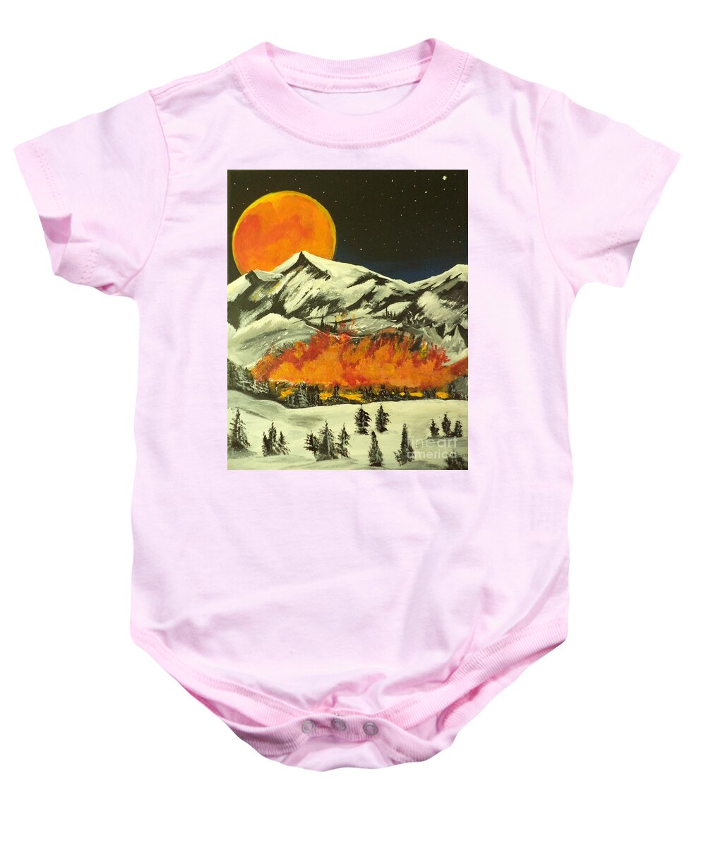 Original Baby Onesie featuring the painting Sunset Volcanic Eruption Painting # 297 by Donald Northup