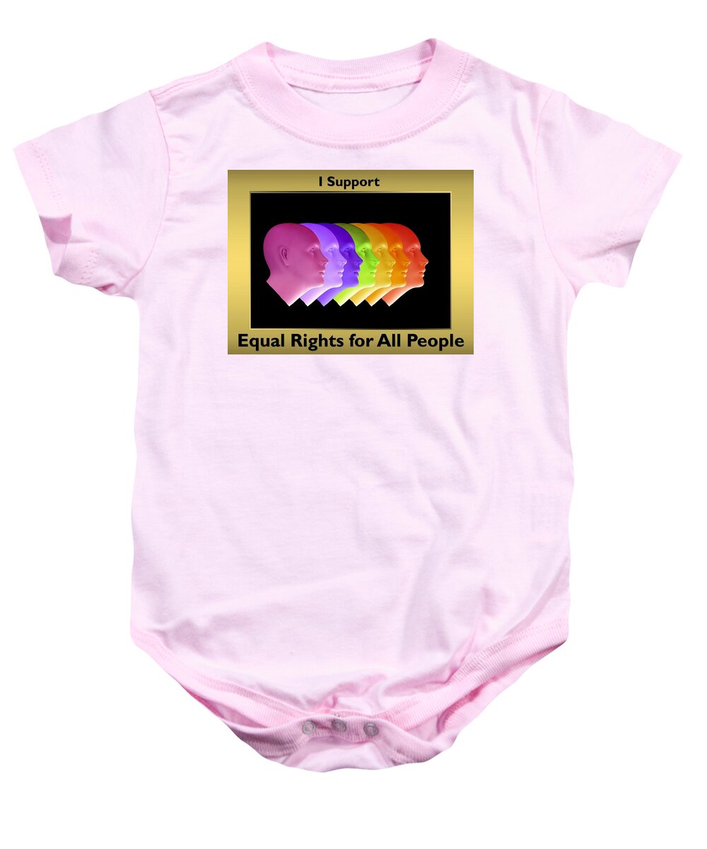 Lgbtq Baby Onesie featuring the mixed media Support LGBTQ Rights by Nancy Ayanna Wyatt