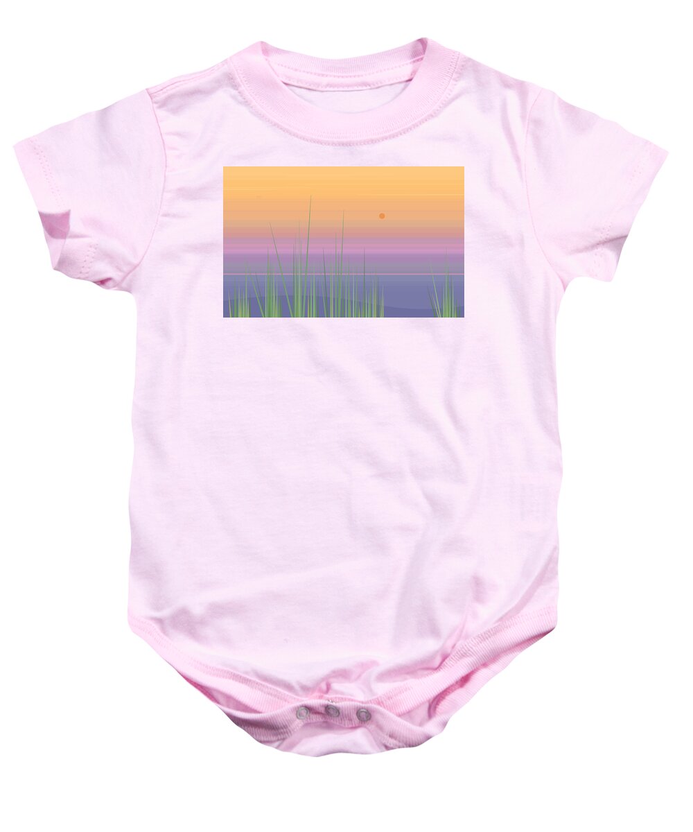 The Sun Rises Softly Baby Onesie featuring the digital art The Sun Rises Softly by Val Arie