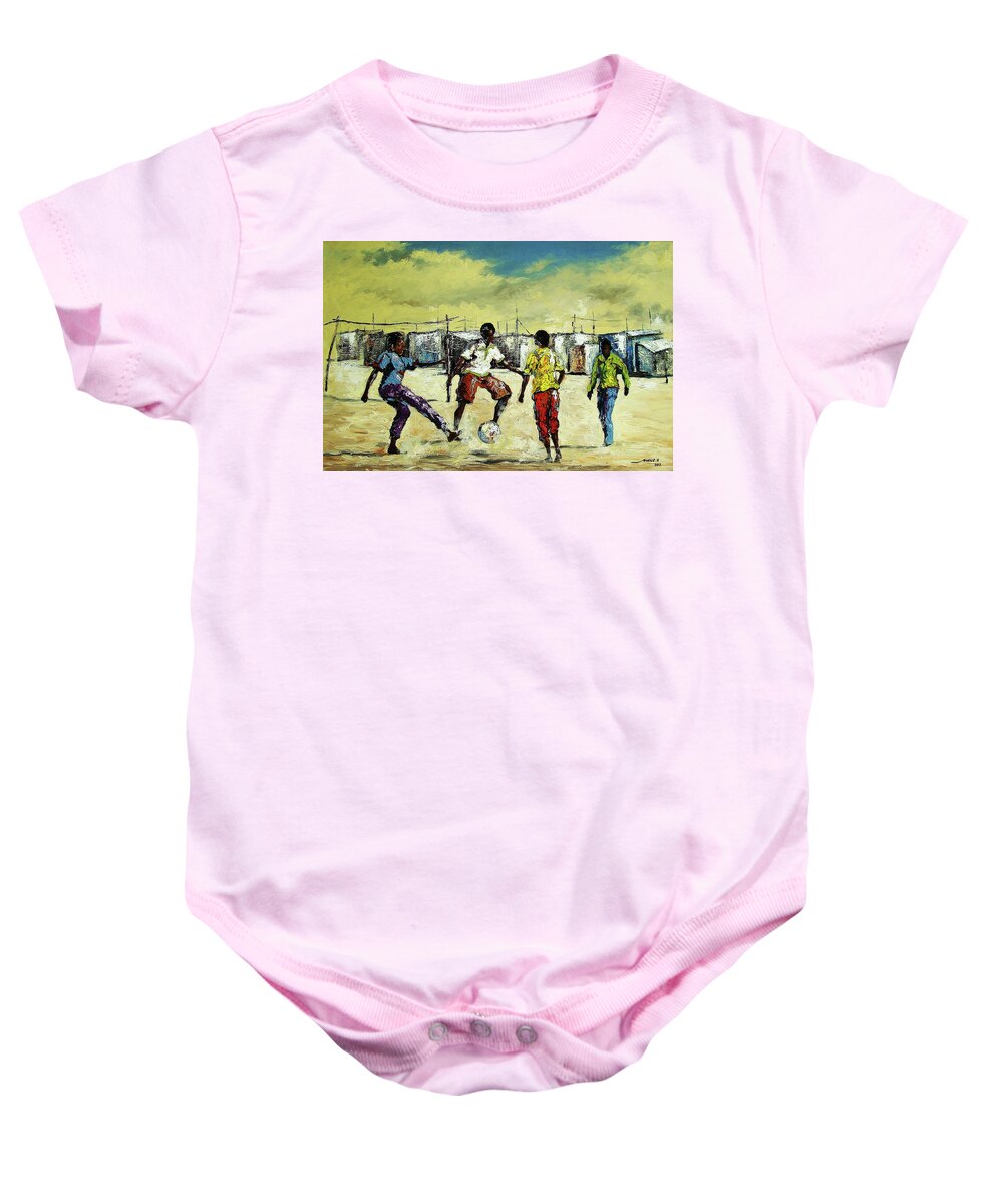  Baby Onesie featuring the painting Tomorrow's Dreams by Berthold Moyo