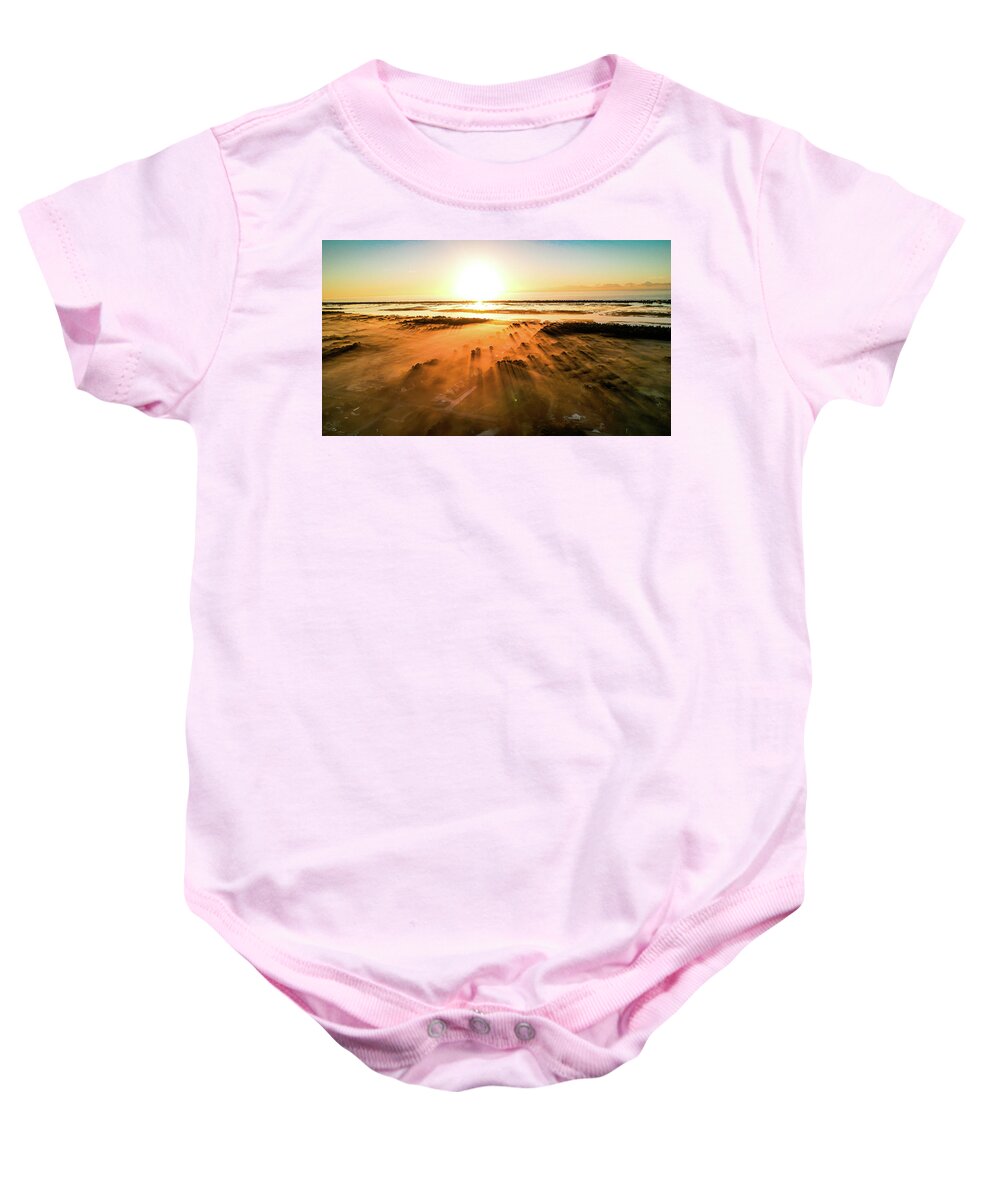 Fog Baby Onesie featuring the photograph Tree Tops Poking Through by Sand Catcher