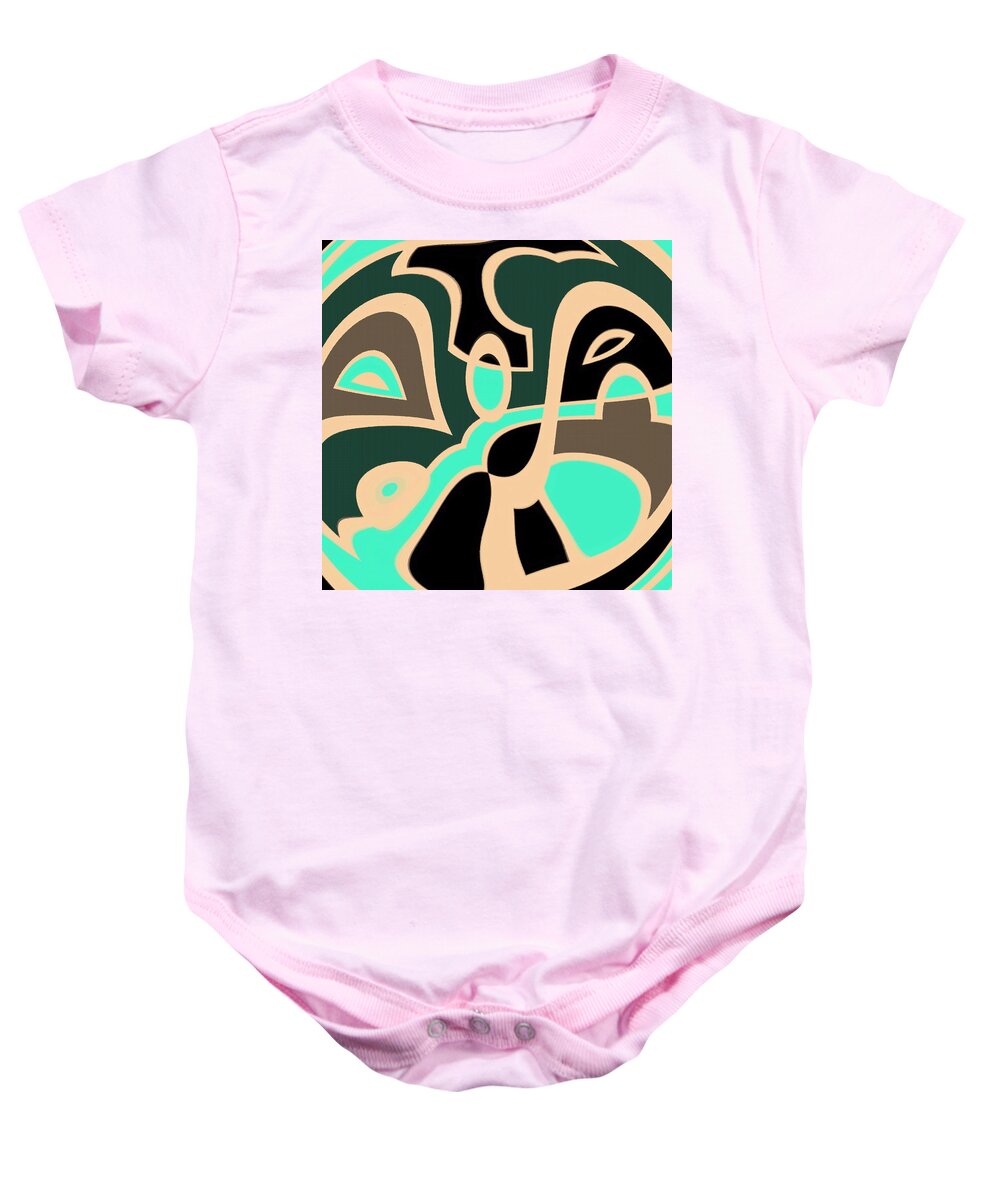 Black Baby Onesie featuring the digital art Troubled by Designs By L