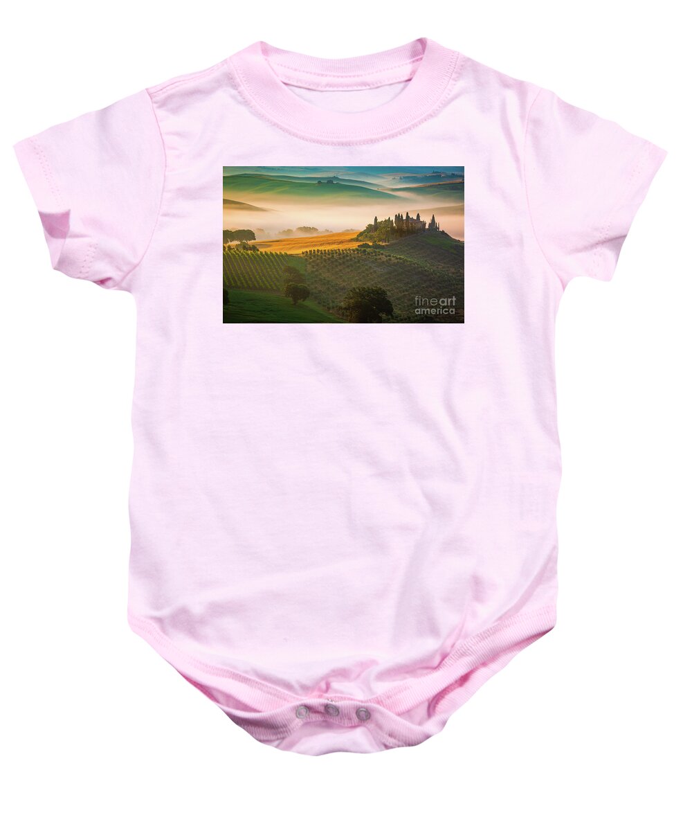 Europe Baby Onesie featuring the photograph Tuscan Dawn by Inge Johnsson