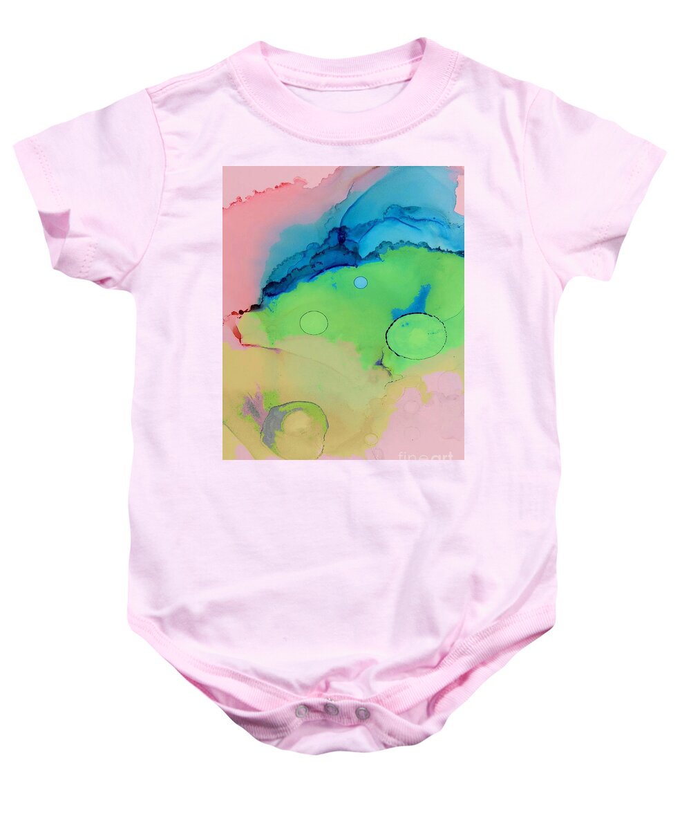 Abstract Baby Onesie featuring the painting Variance - abstract by Vesna Antic