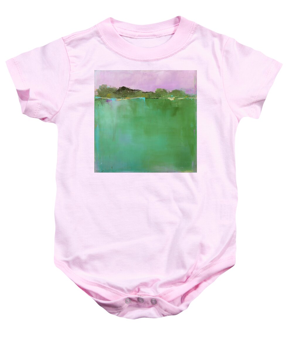 Abstract Baby Onesie featuring the painting Vermont's Calling by Jacquie Gouveia