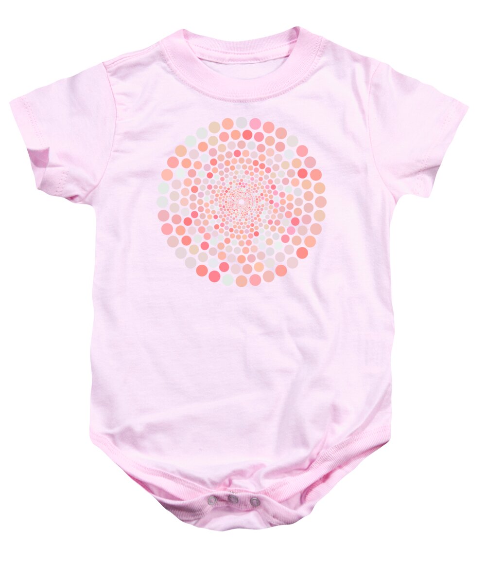 Baby Onesie featuring the painting Vortex Circle - Pink by Hailey E Herrera