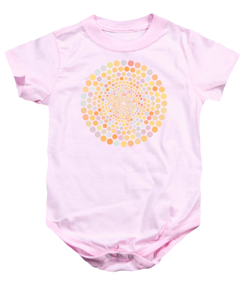  Baby Onesie featuring the painting Vortex Circle - Yellow by Hailey E Herrera
