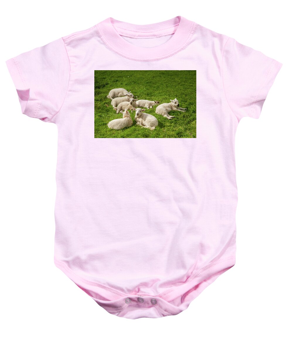 Wooly Baby Onesie featuring the photograph Wooly Creche by Mark Callanan