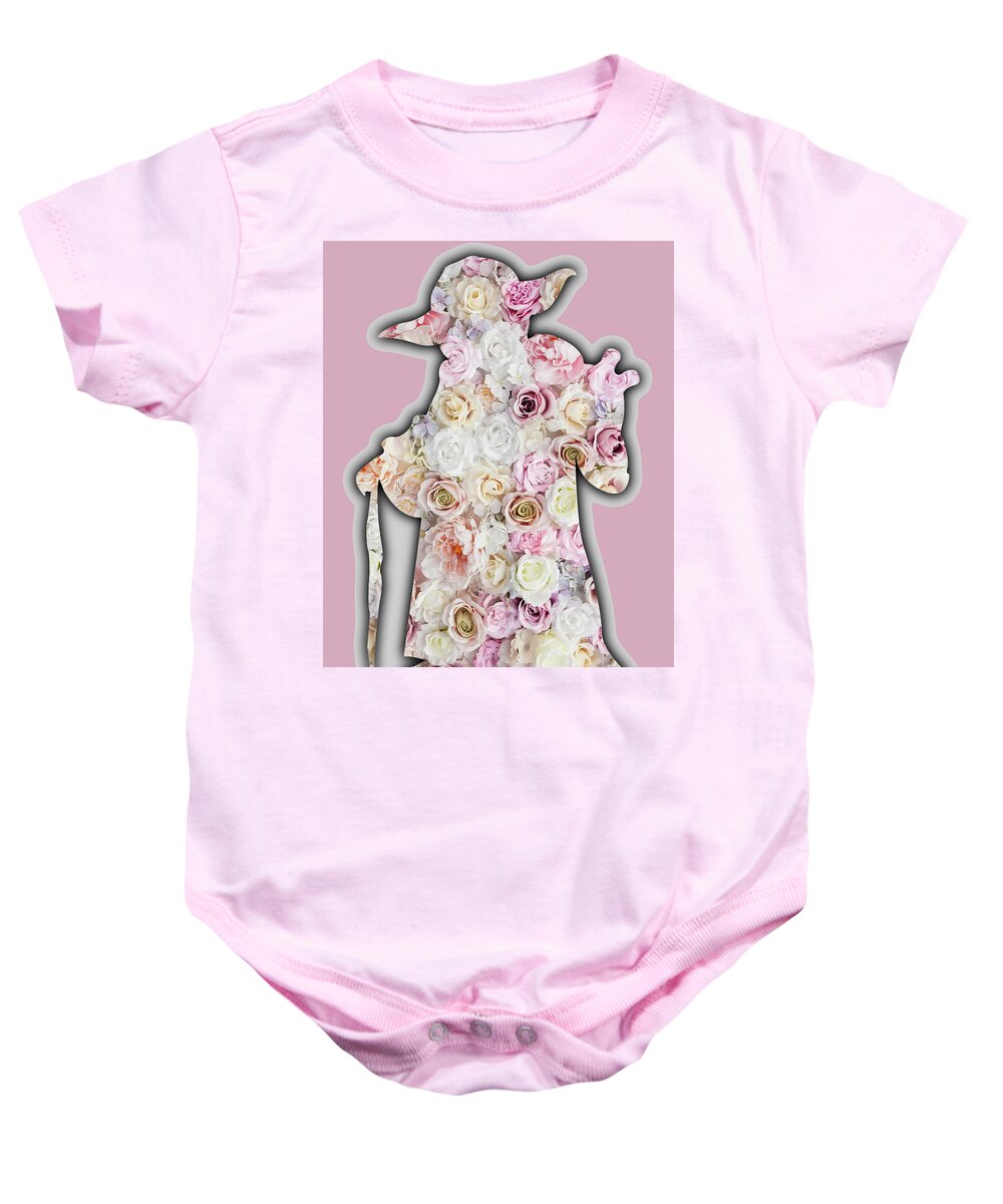 Yoda Baby Onesie featuring the painting Yoda Flower Floral Star Wars by Tony Rubino