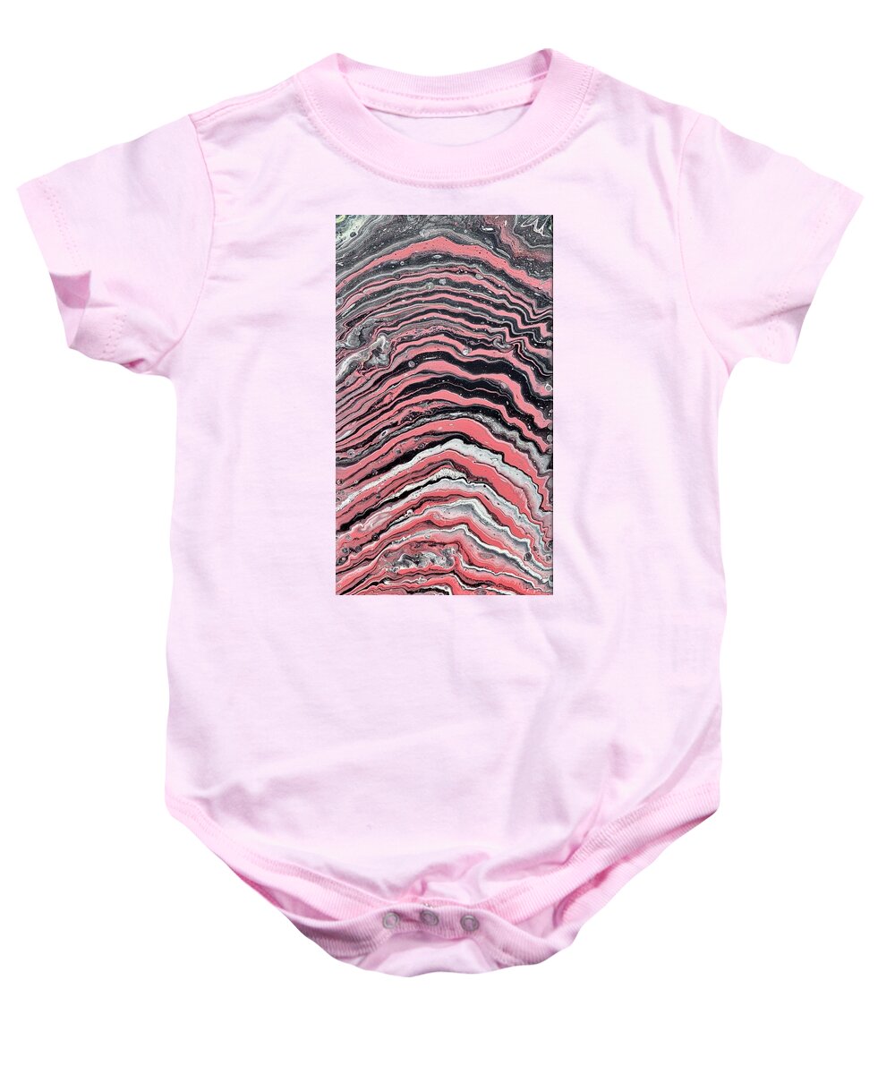 Abstract Baby Onesie featuring the painting Zebra by Nicole DiCicco