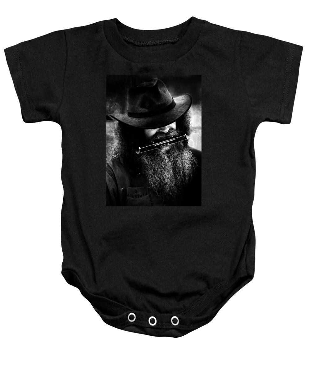 Portrait Baby Onesie featuring the photograph Humming Man by J C