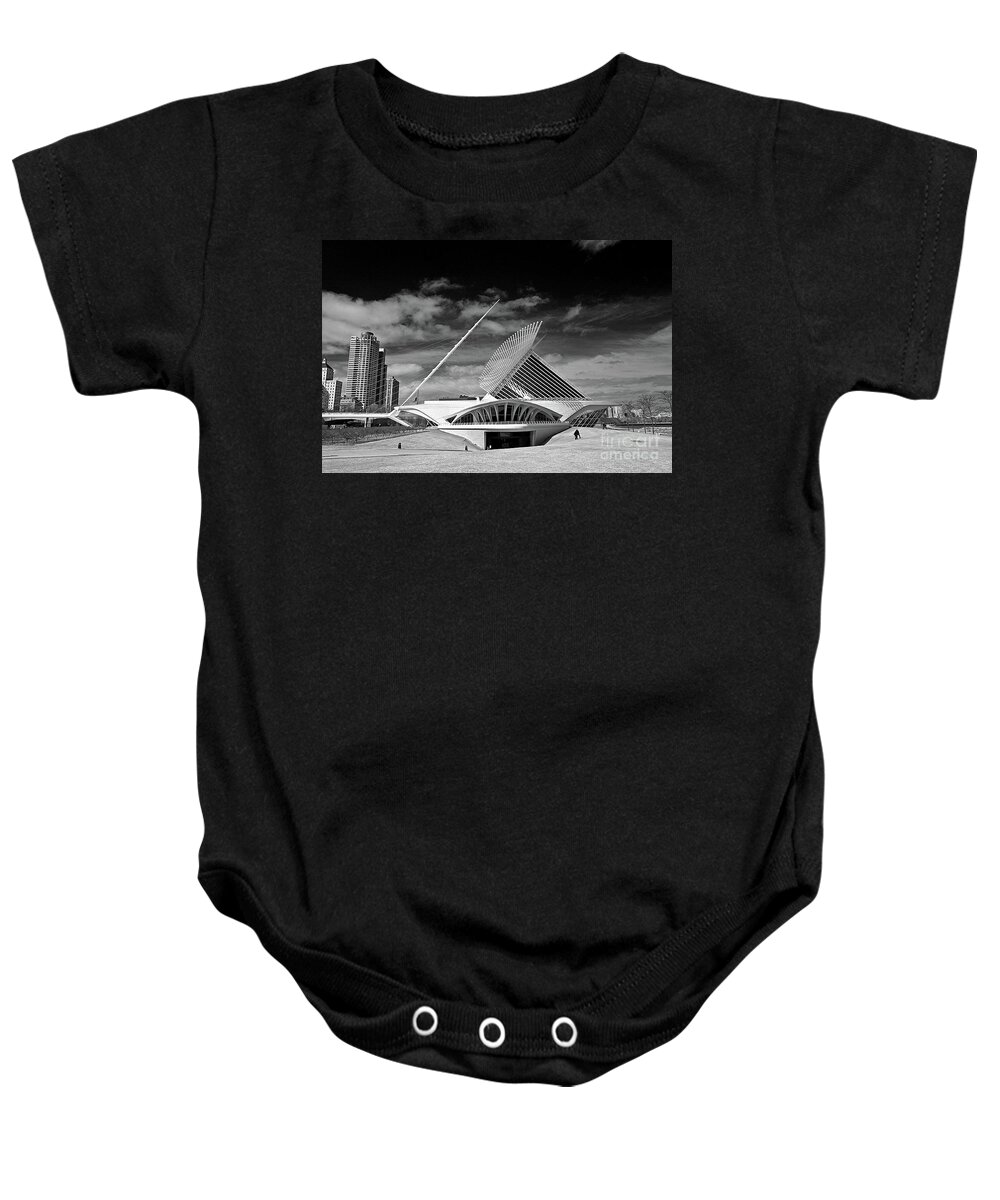 Milwaukee Baby Onesie featuring the photograph 0352 Milwaukee Art Museum Infrared by Steve Sturgill