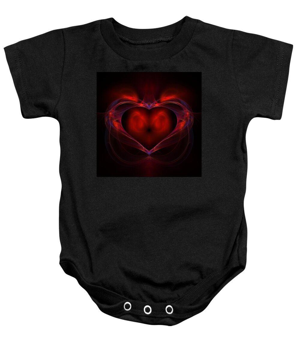 Fractal Baby Onesie featuring the digital art Aflame #1 by Lyle Hatch