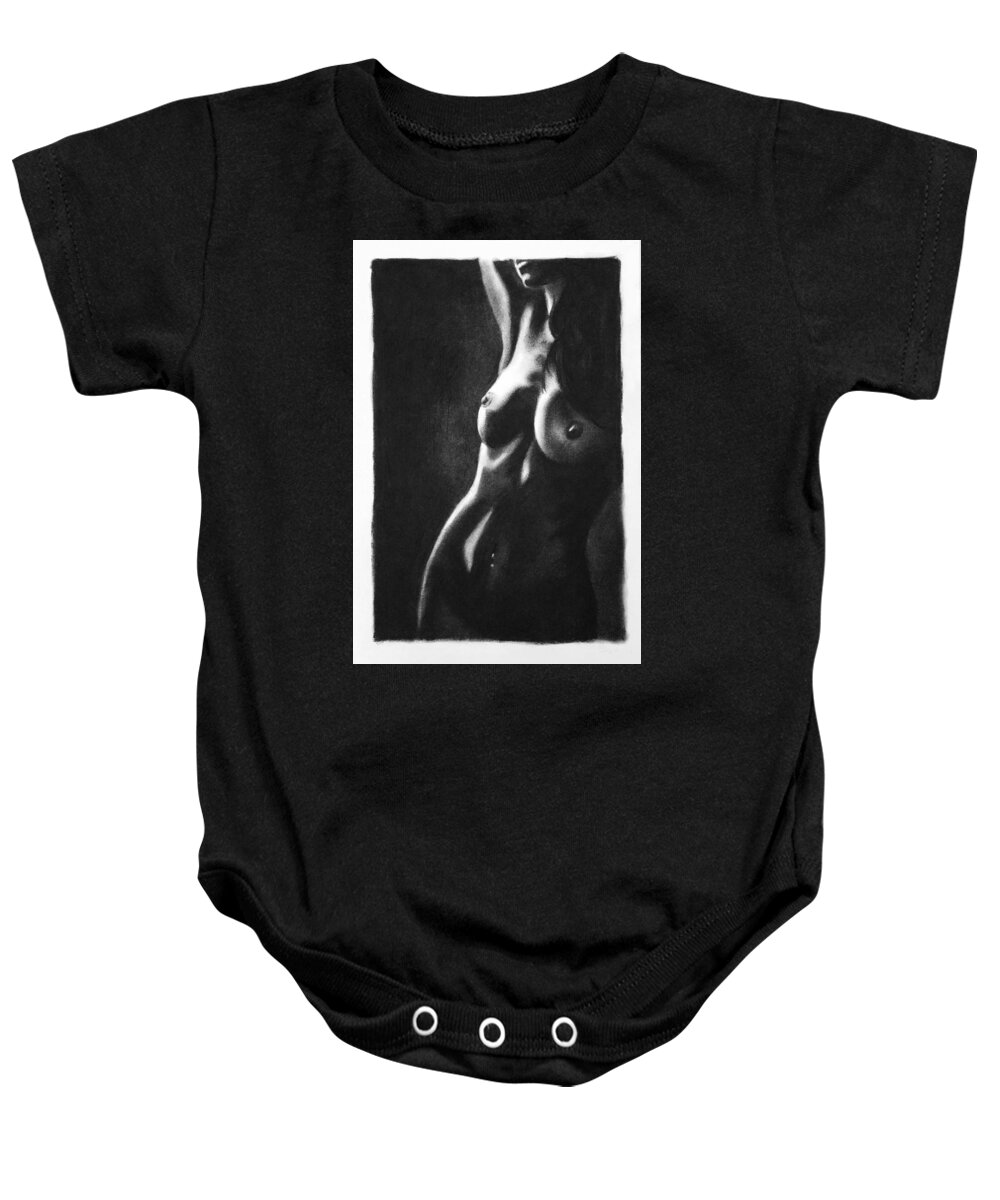 Blue Muse Fine Art Baby Onesie featuring the drawing Bitter Sweet - drawing by Blue Muse Fine Art
