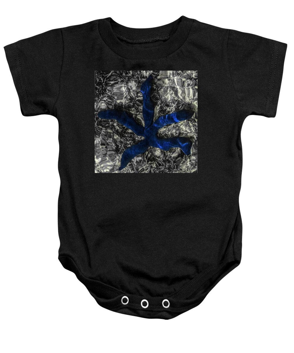 Blue Starfish Baby Onesie featuring the photograph Blue Starfish by Eye Olating Images