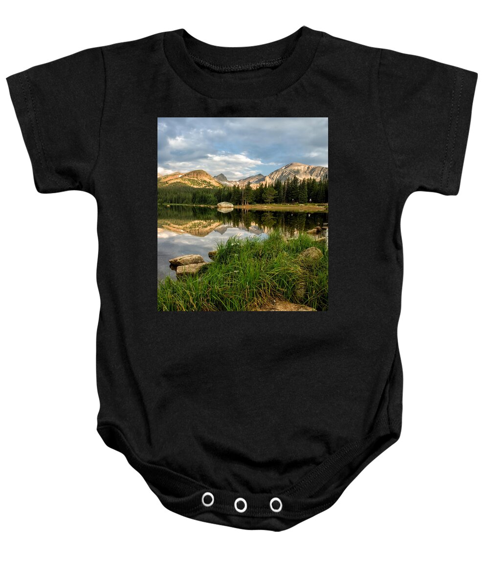 Brainard Lake Baby Onesie featuring the photograph Brainard lake reflections #1 by Ronda Kimbrow