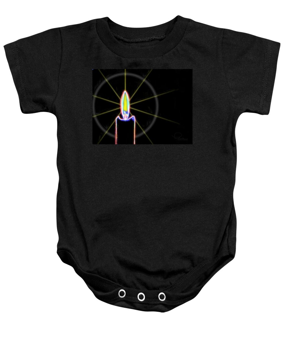 Candle Baby Onesie featuring the photograph Candle #1 by Ludwig Keck