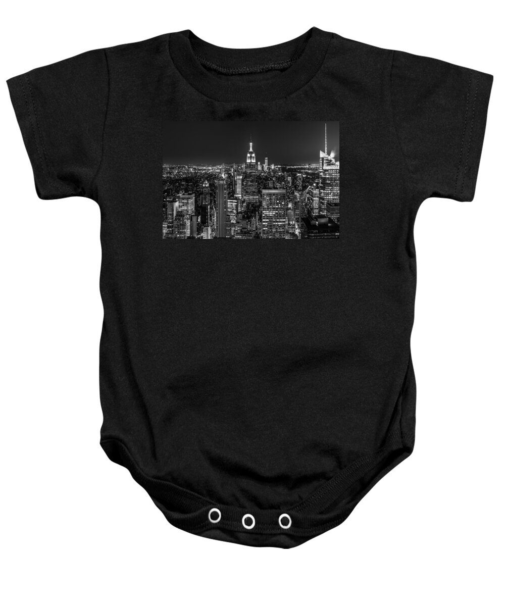 America Baby Onesie featuring the photograph City Lights #2 by Mihai Andritoiu