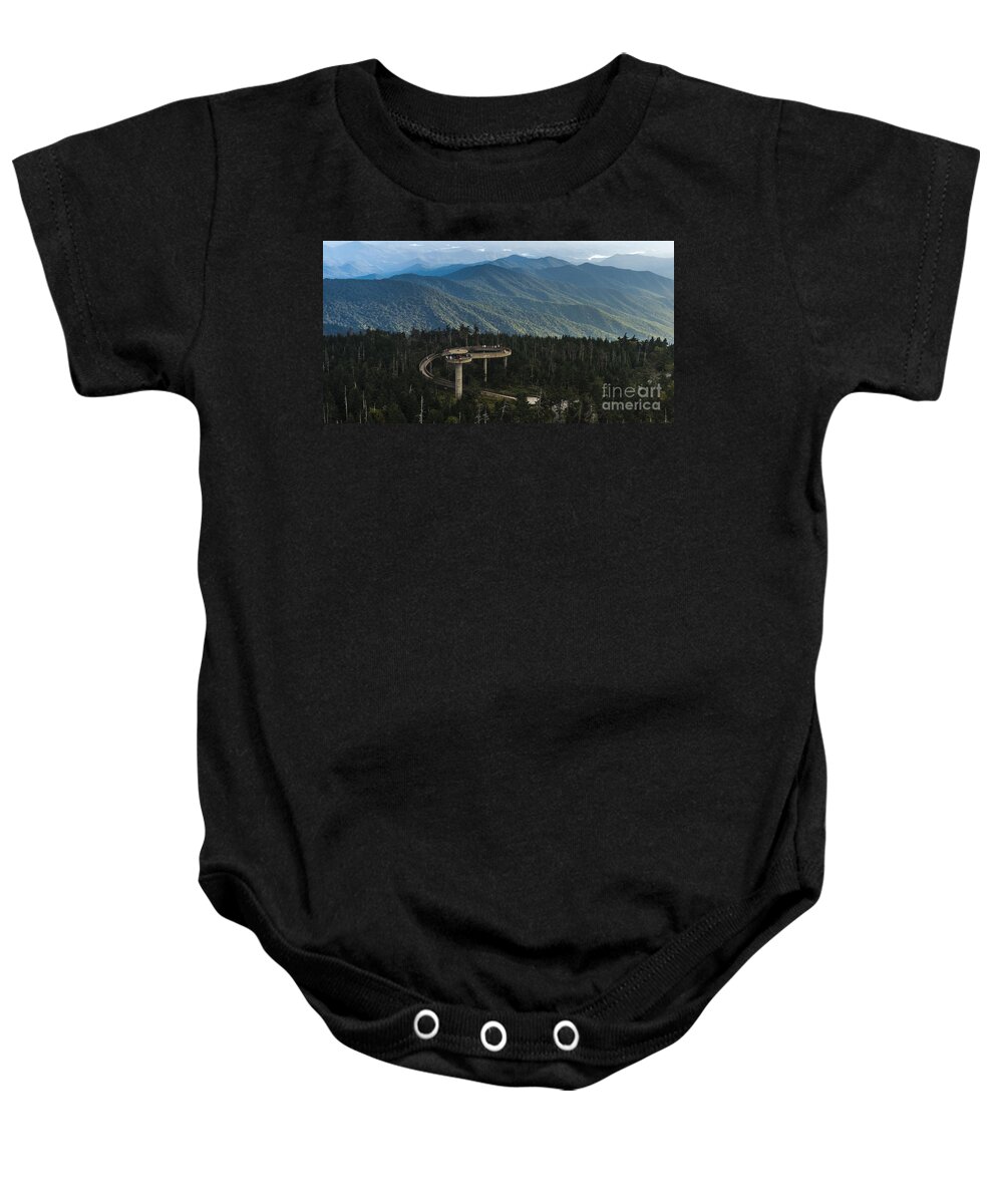 Clingmans Dome Baby Onesie featuring the photograph Clingmans Dome Observation Tower in the Great Smoky Mountains by David Oppenheimer