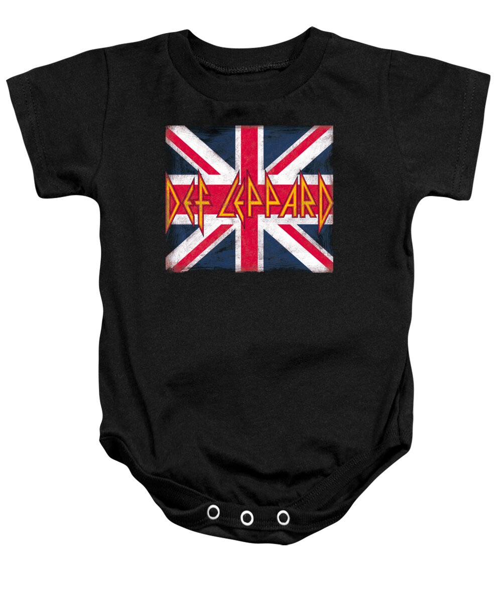  Baby Onesie featuring the digital art Def Leppard - Union Jack by Brand A
