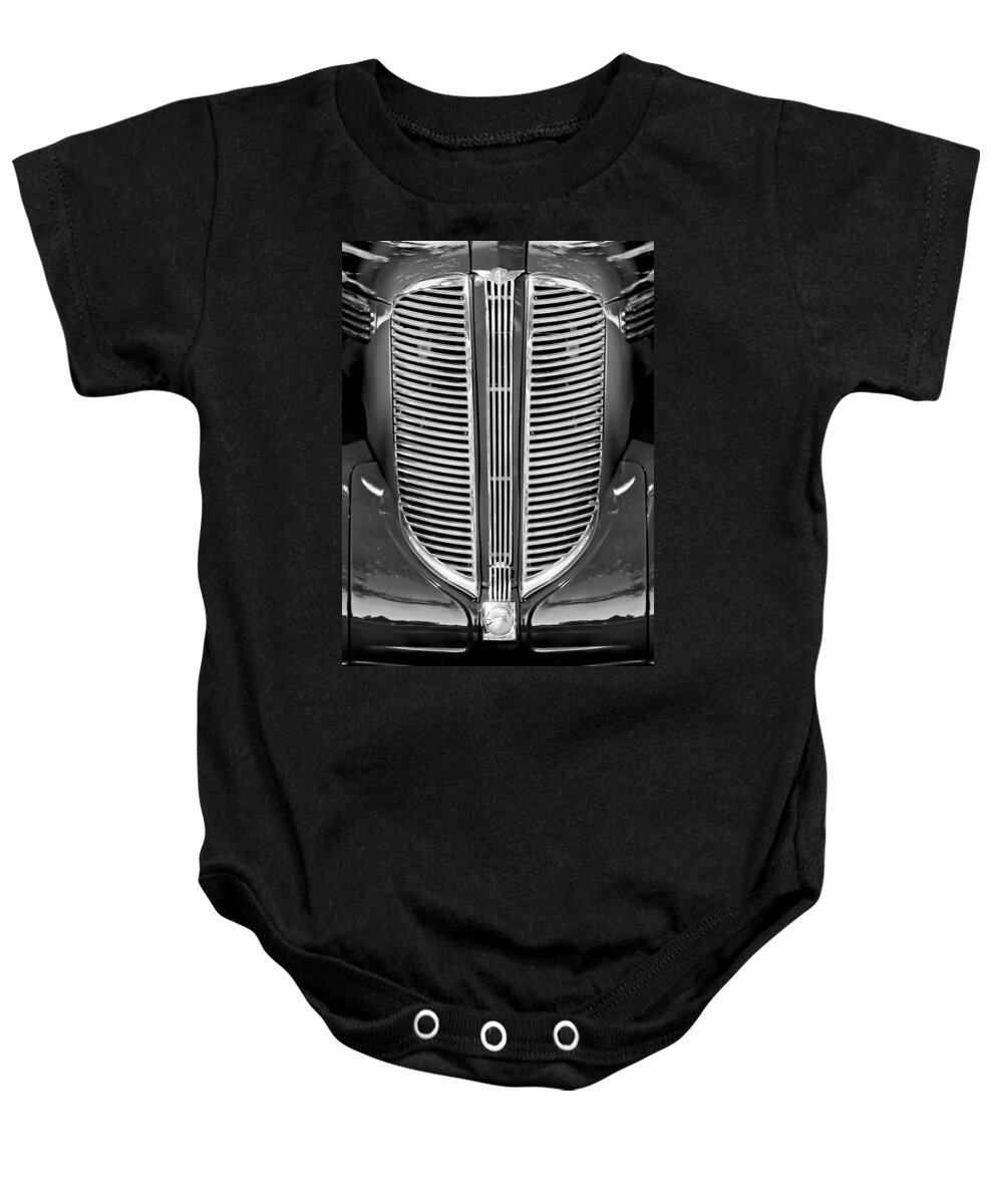 Dodge Brothers Grille Baby Onesie featuring the photograph Dodge Brothers Grille #1 by Jill Reger