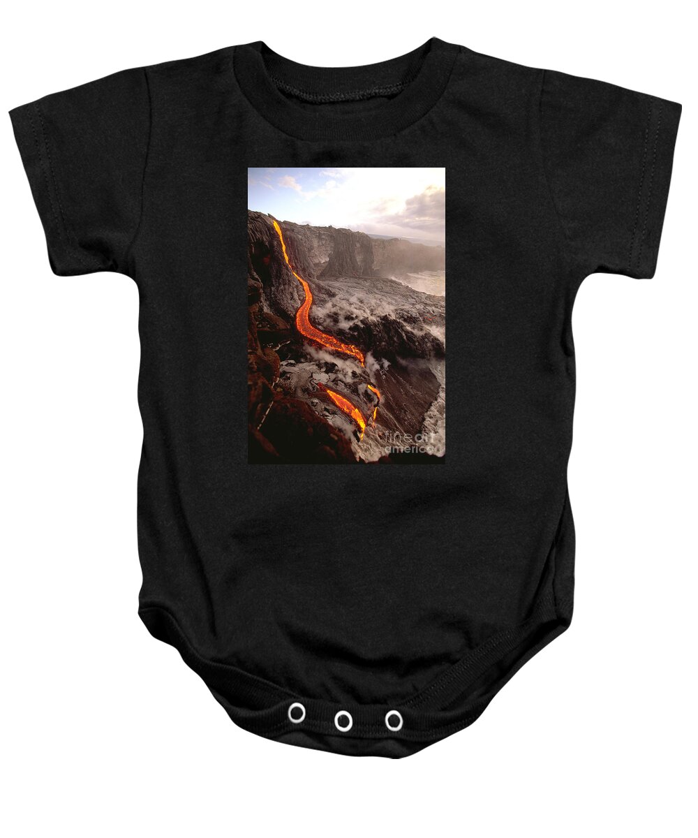 Hawaii Baby Onesie featuring the photograph Kilauea Volcano #1 by Stephen & Donna O'Meara