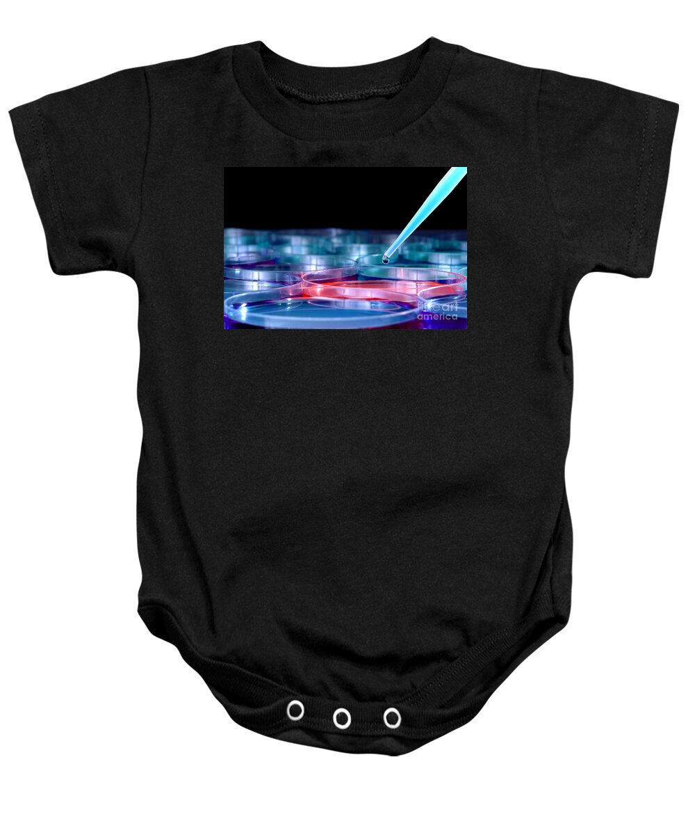 Lab Baby Onesie featuring the photograph Laboratory Experiment in Science Research Lab #1 by Science Research Lab
