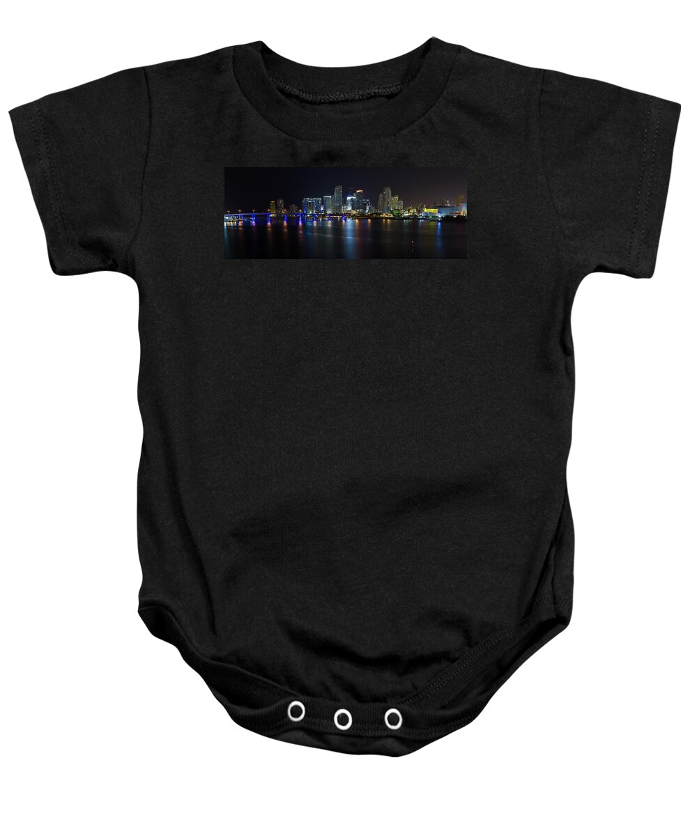 Architecture Baby Onesie featuring the photograph Miami Downtown Skyline by Raul Rodriguez