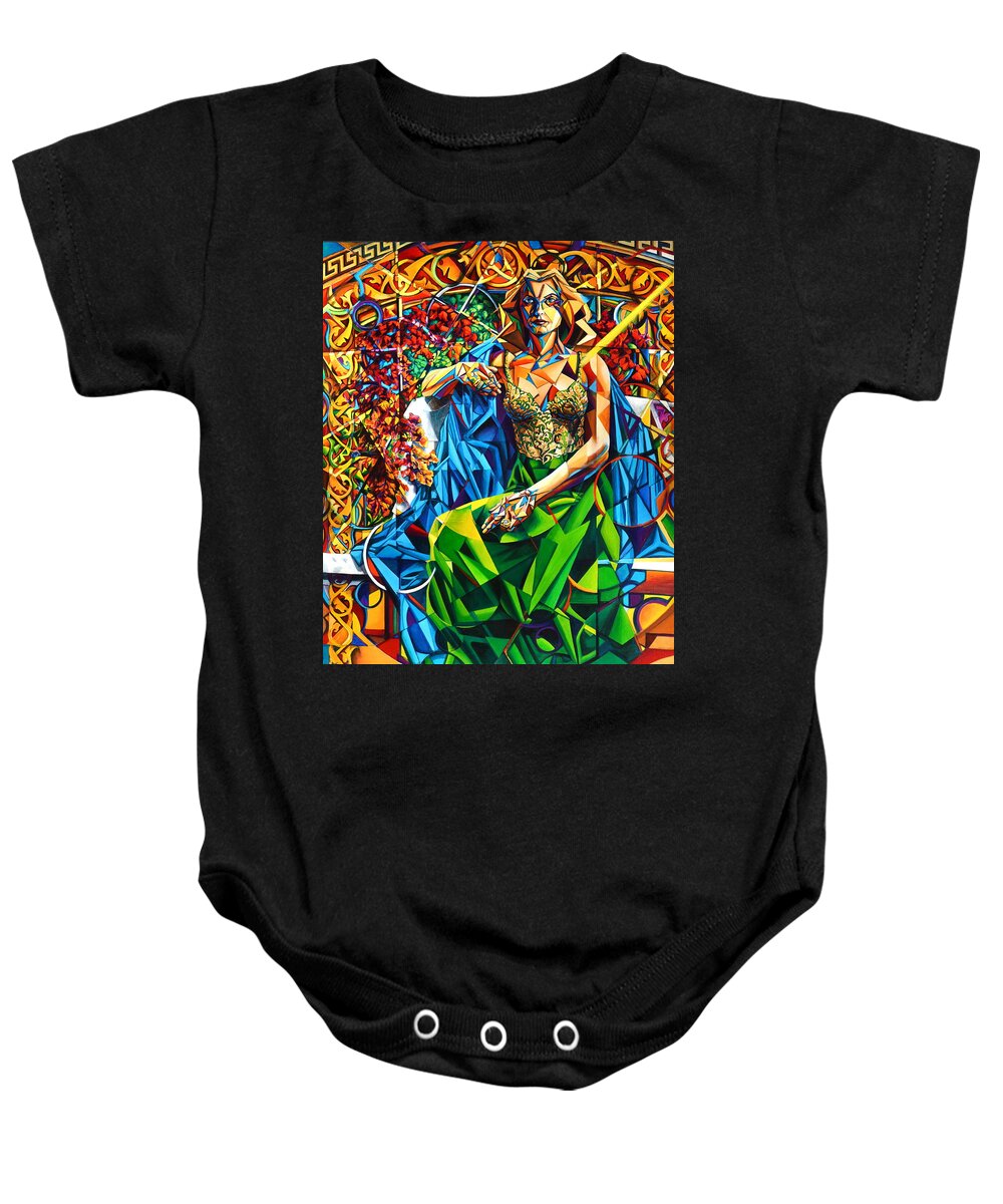 Girl Baby Onesie featuring the painting Muse Summer by Greg Skrtic
