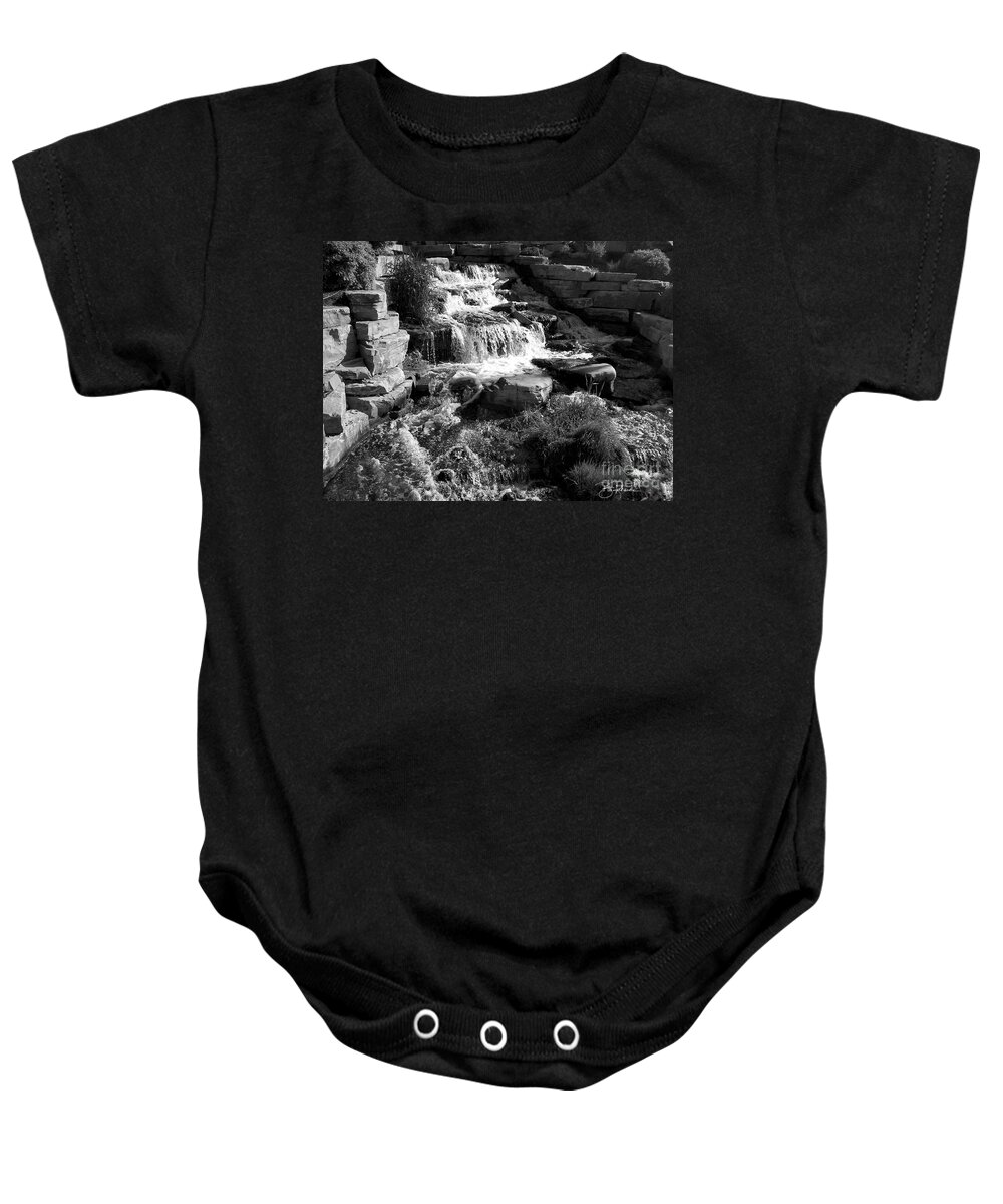 Waterfall Baby Onesie featuring the photograph On the rocks #1 by Bill Richards