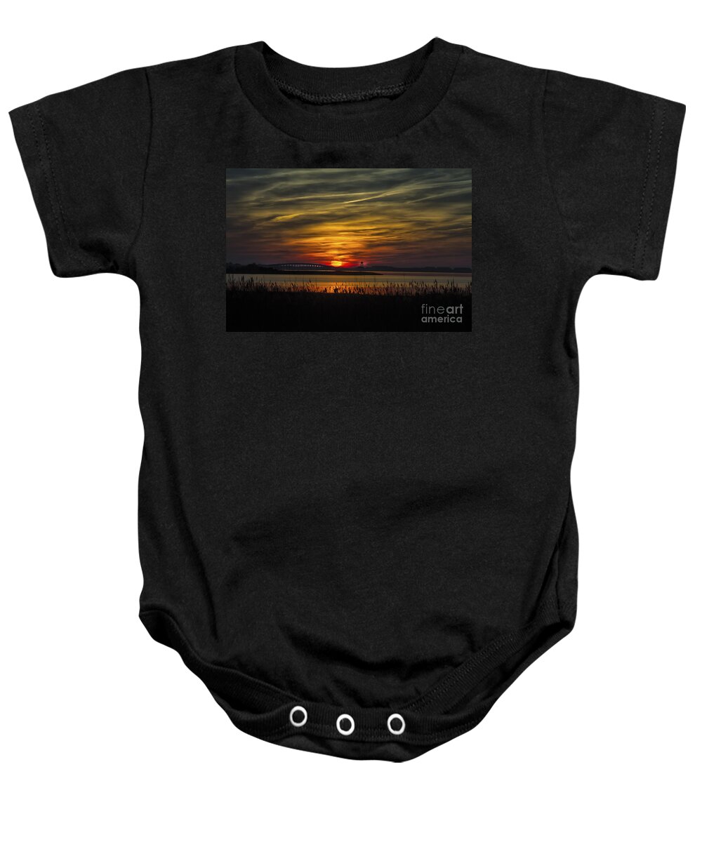 Sunset Baby Onesie featuring the photograph Outer Banks Sunset #1 by Ronald Lutz