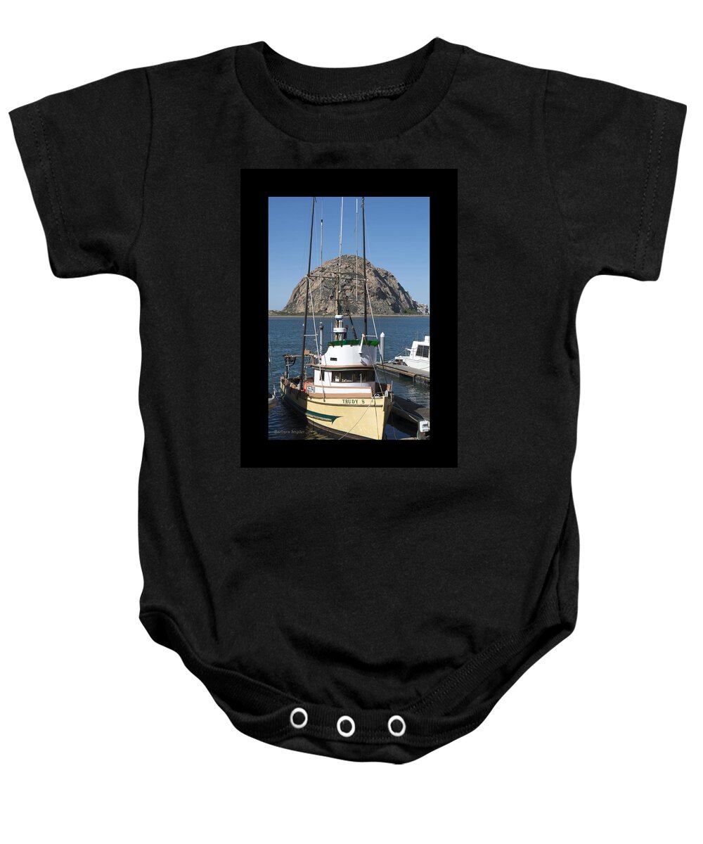 Painting The Trudy S Morro Bay Baby Onesie featuring the painting Painting The Trudy S Morro Bay #1 by Barbara Snyder