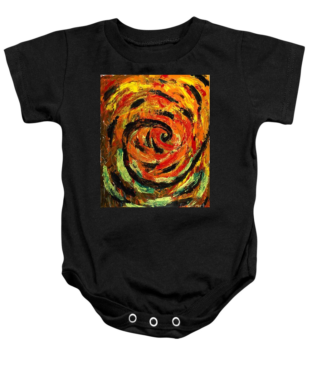 Mood Baby Onesie featuring the painting Rapid Cycling by Walt Brodis