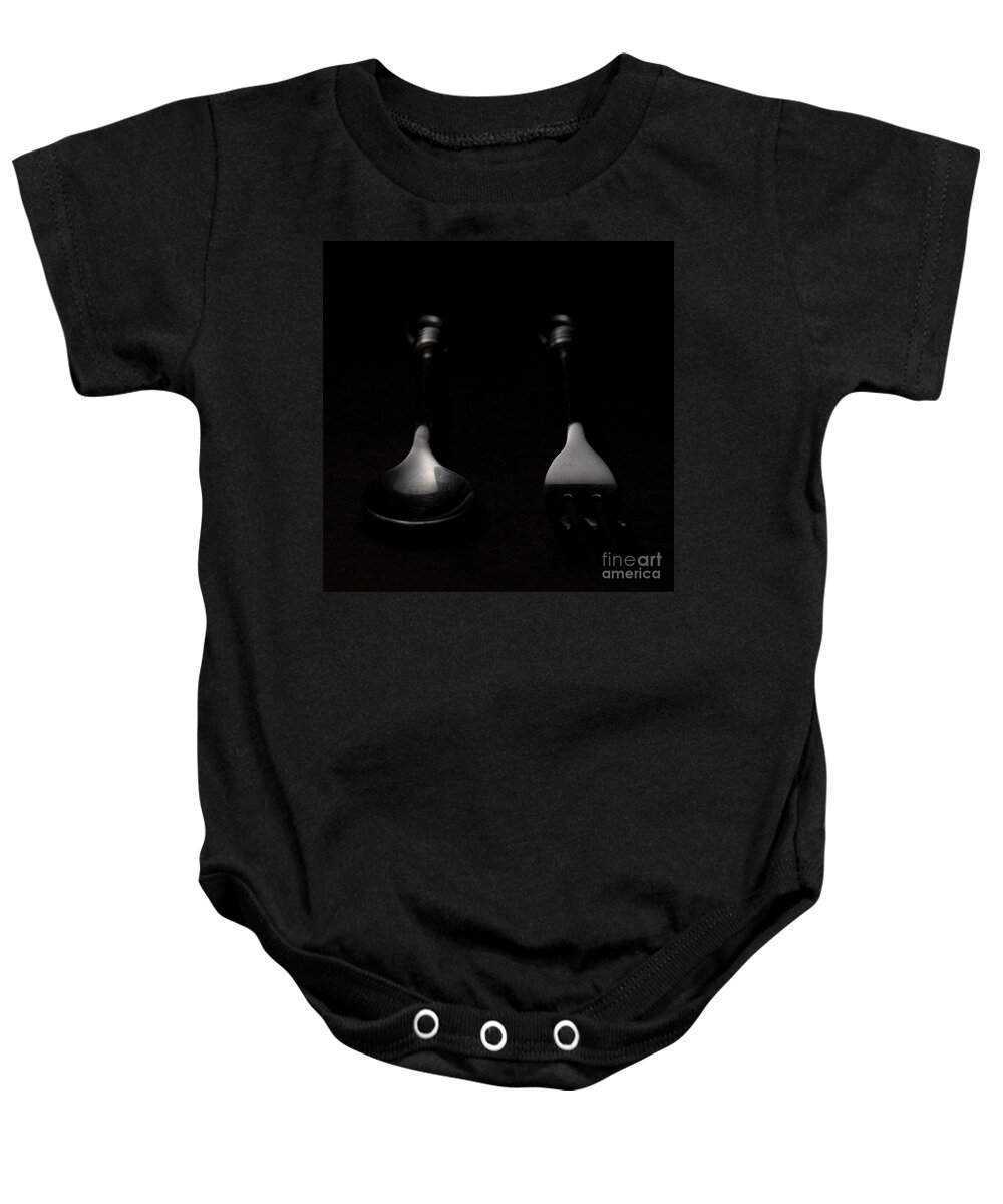 Spoon Baby Onesie featuring the photograph Spoon and Fork #1 by Art Whitton