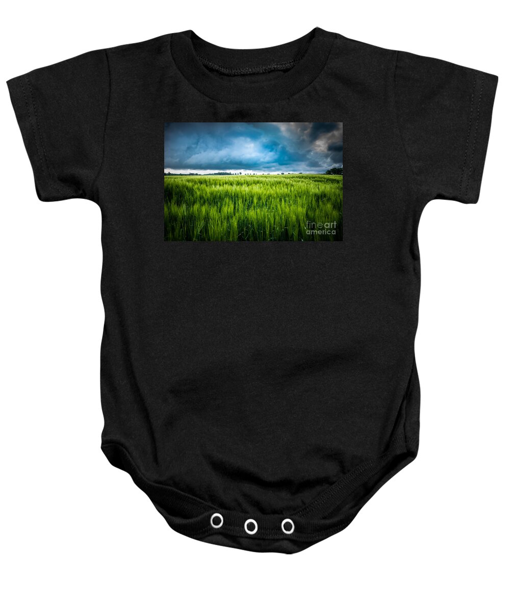 Agricutlure Baby Onesie featuring the photograph The Storm Is Coming #1 by Hannes Cmarits
