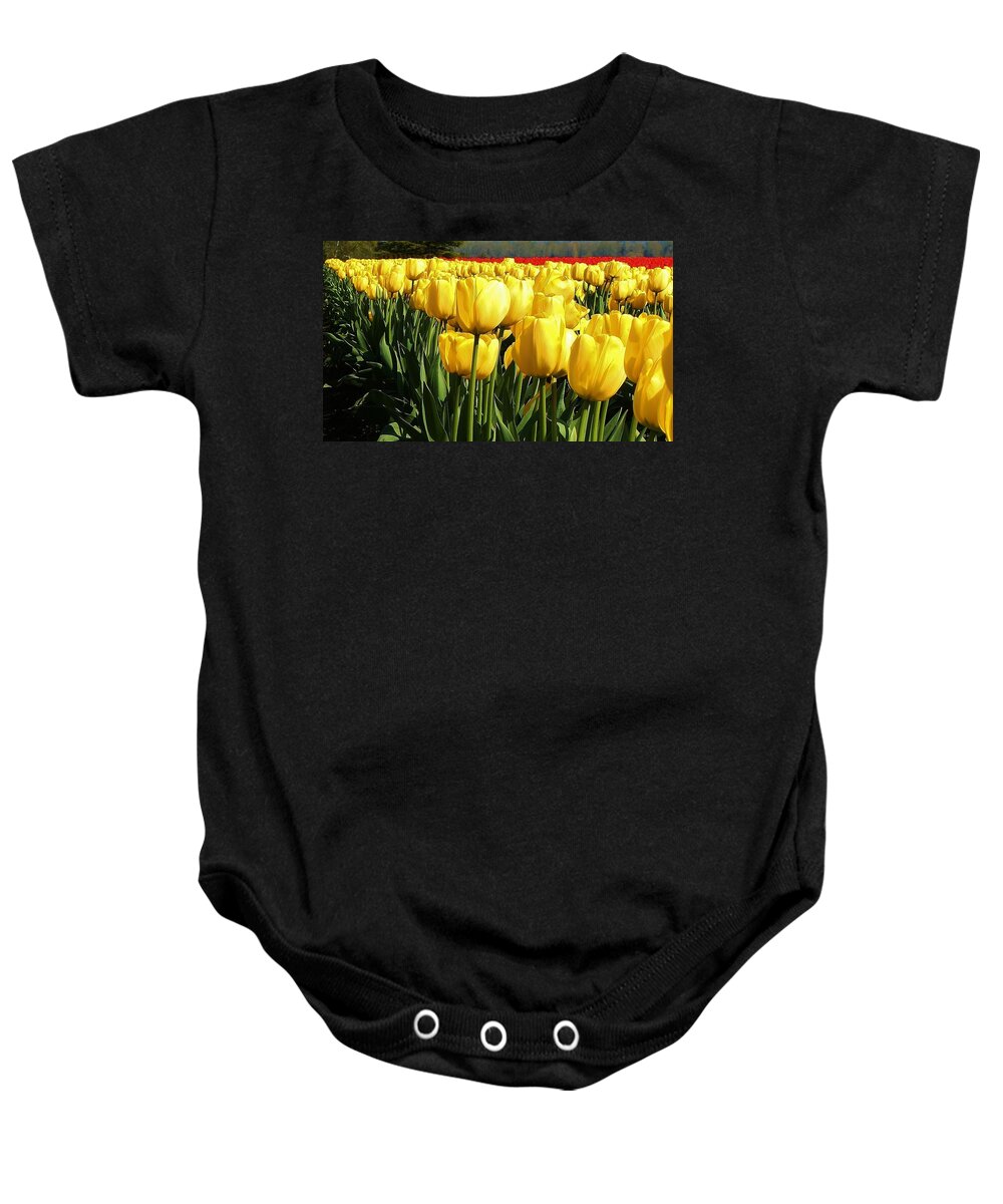 Flora Baby Onesie featuring the photograph Tip Toe through the Tulips #2 by Bruce Bley