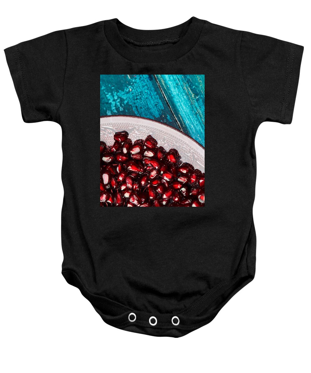 Pomegranate Baby Onesie featuring the photograph Pomegranate #13 by Nailia Schwarz