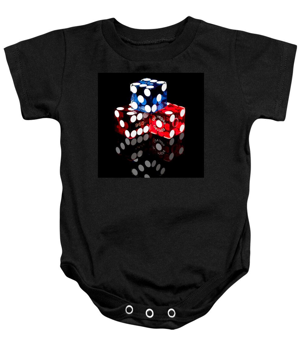 Dice Baby Onesie featuring the photograph Colorful Dice #19 by Raul Rodriguez