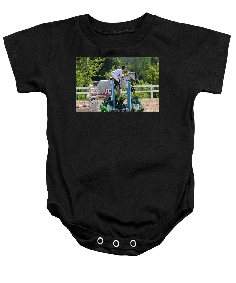 Horse Baby Onesie featuring the photograph 1jumper184 by Janice Byer