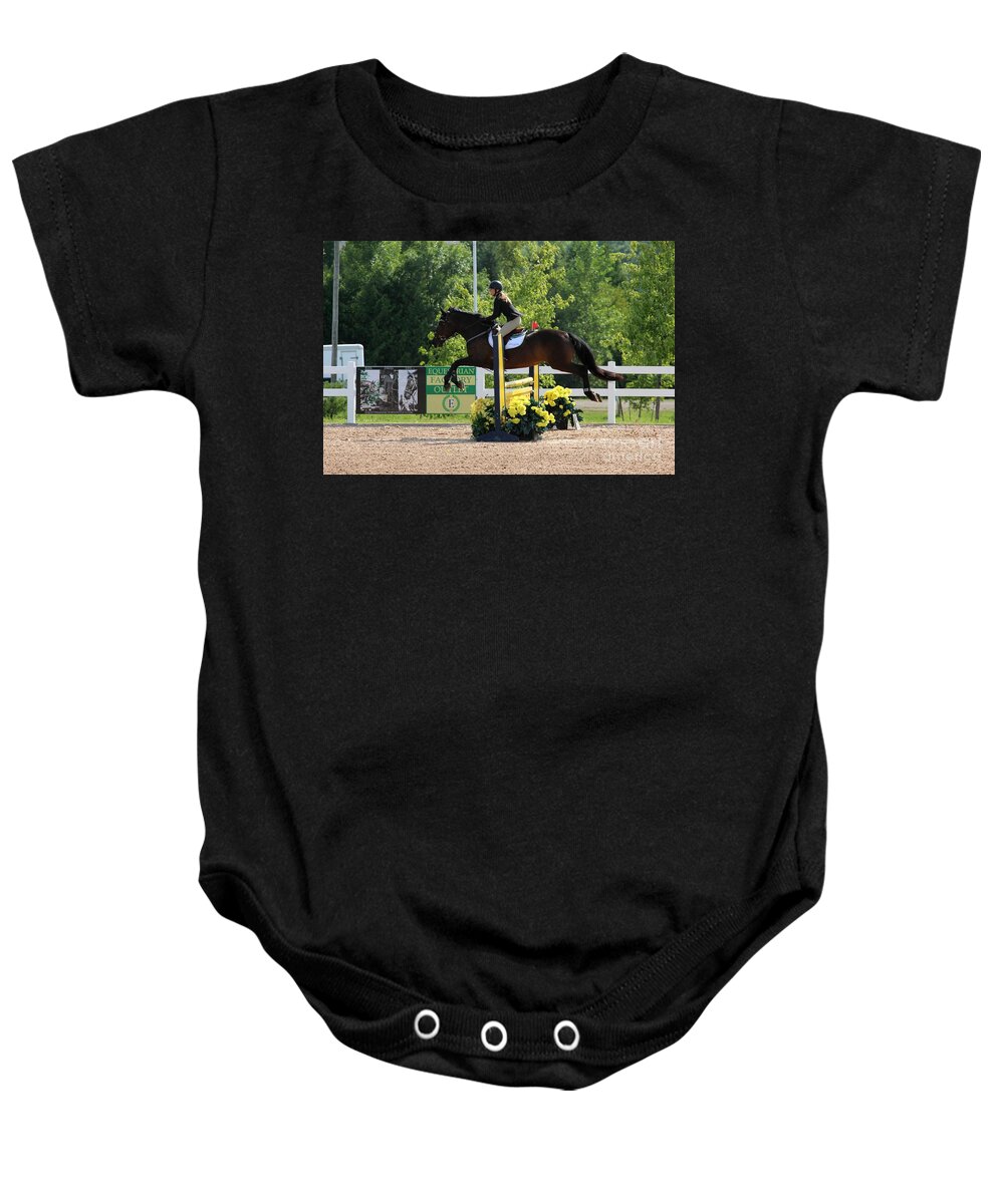 Horse Baby Onesie featuring the photograph 1jumper188 by Janice Byer